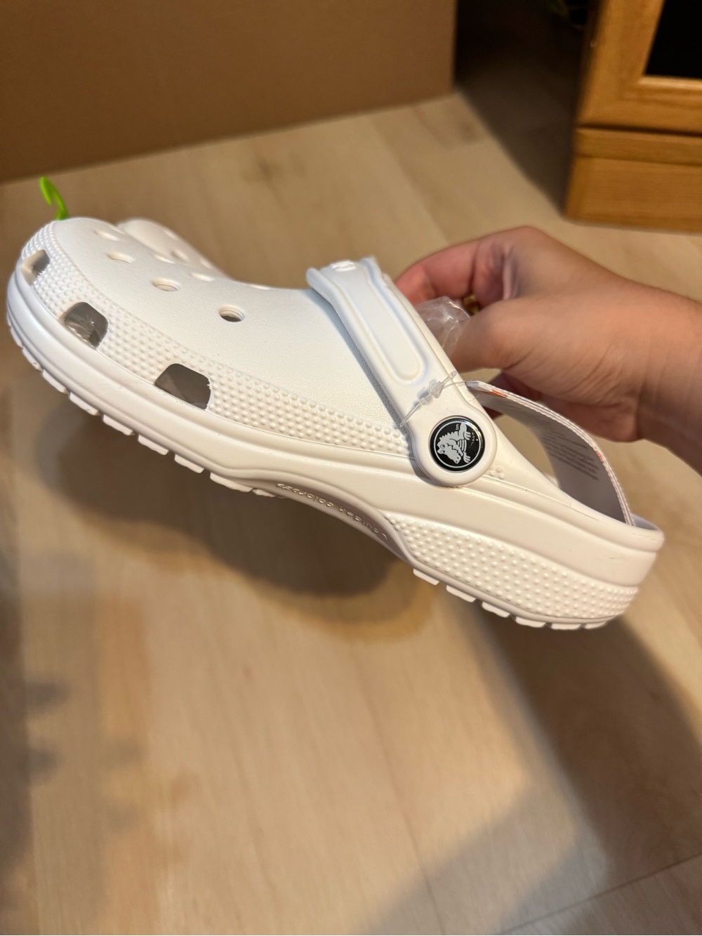 CROCS Classic White Clog with Heel Strap